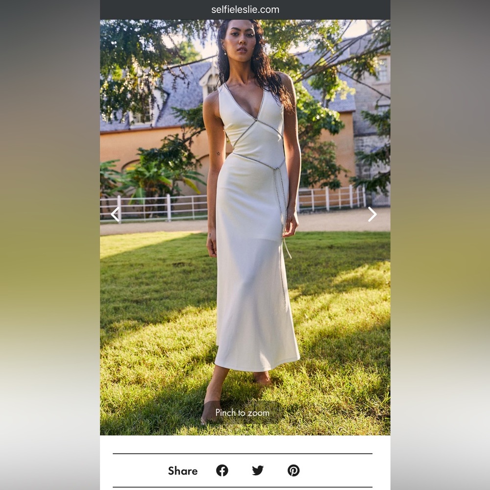 Selfie Leslie white maxi dress Medium